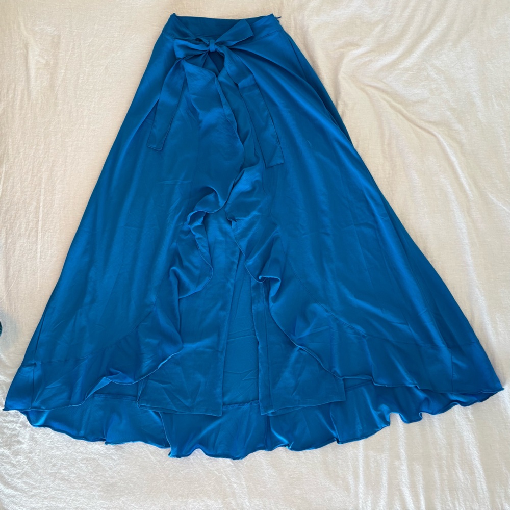 Blue Wrap Skort Pants Women’s 27 Flowy Palazzo Pants Flowy Boho Resortcore